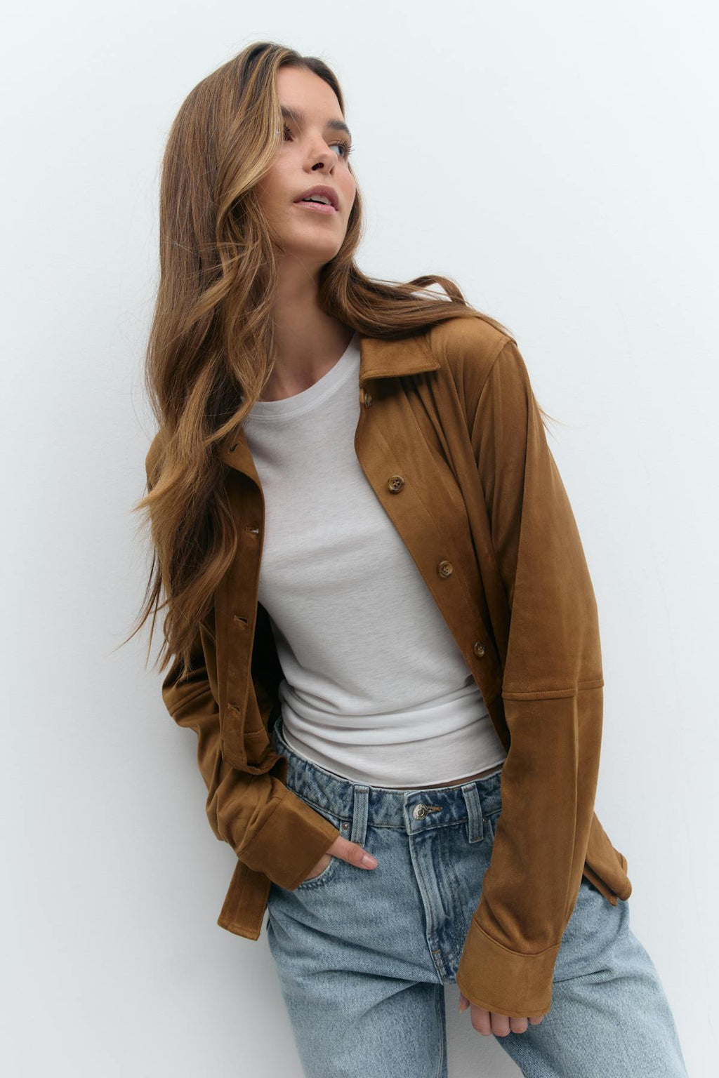 Faux suede shirt