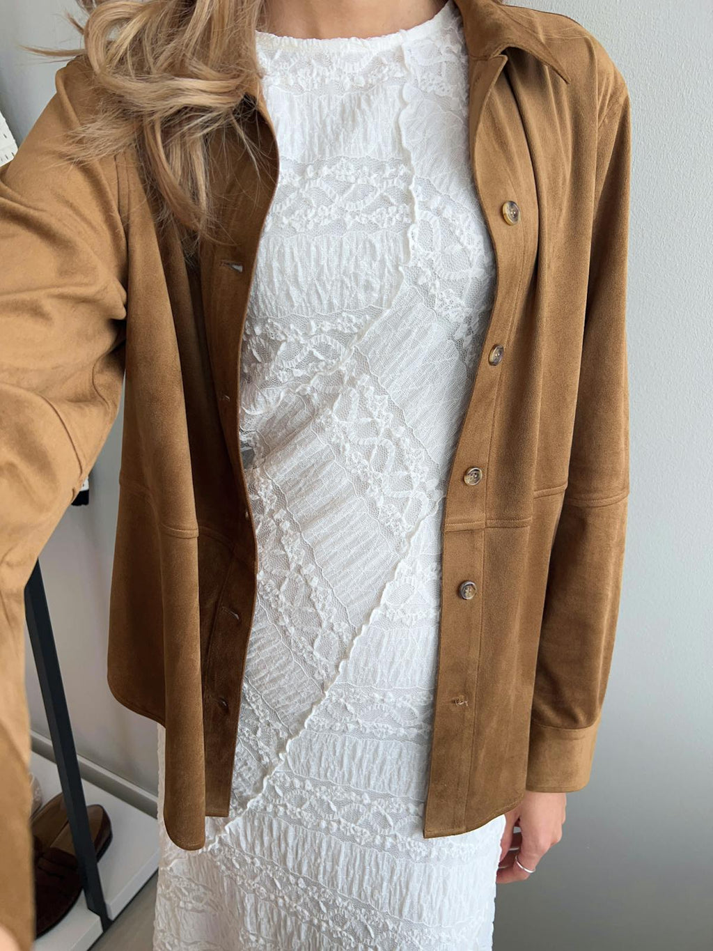 Faux suede shirt