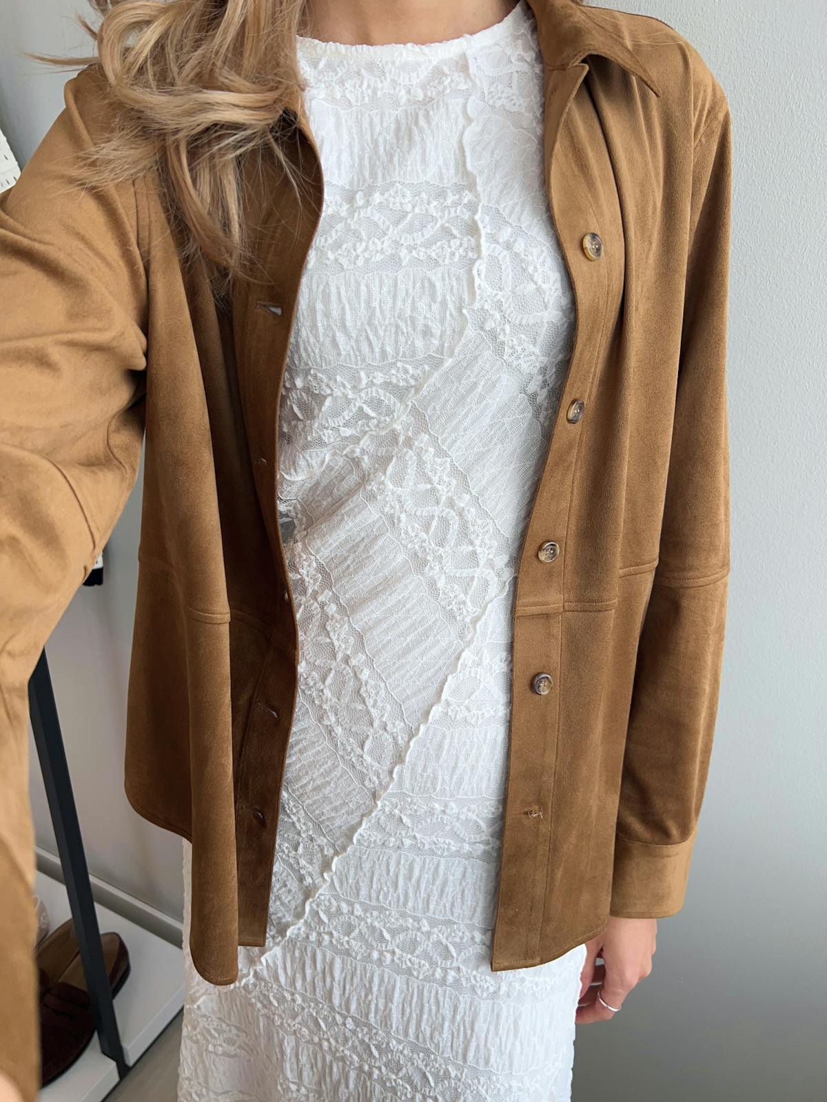 Faux suede shirt