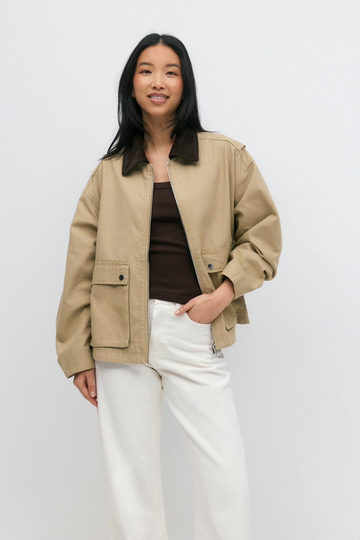 Short cargo jacket