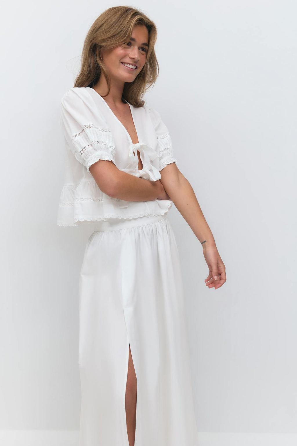 Tie blouse