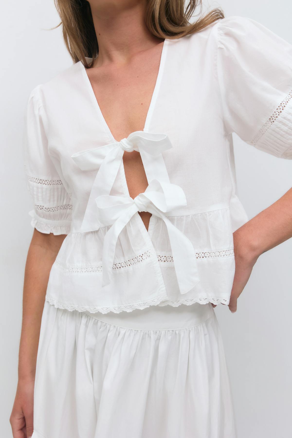 Tie blouse