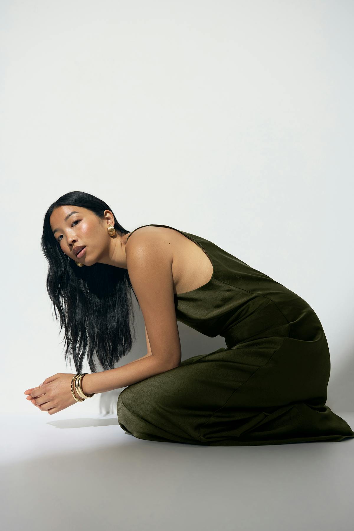 Crinkle maxi dress