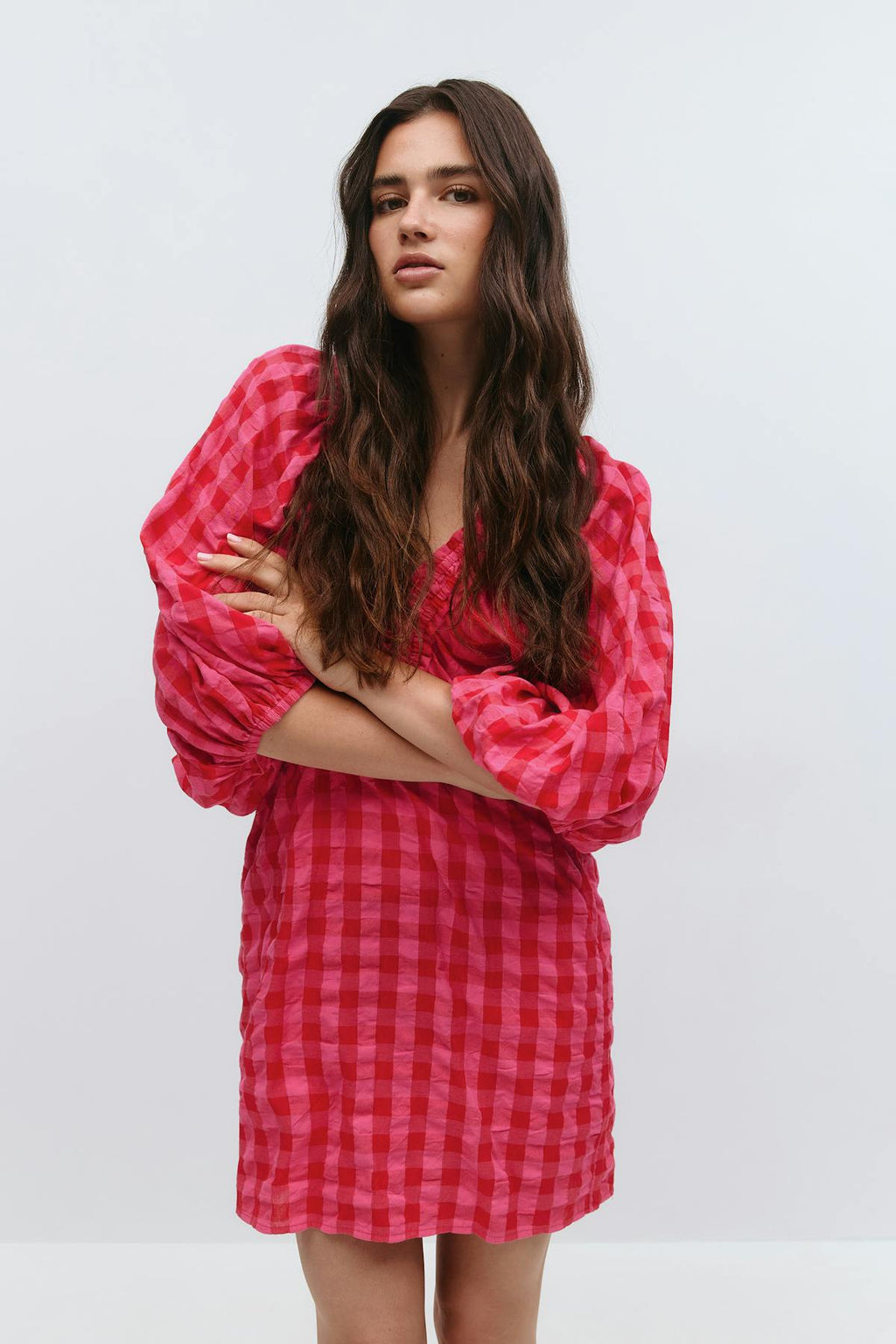 Puff sleeve mini dress