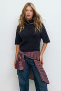 Funnel neck knitted top