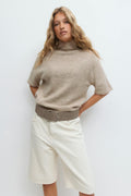 Funnel neck knitted top