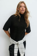 Funnel neck knitted top
