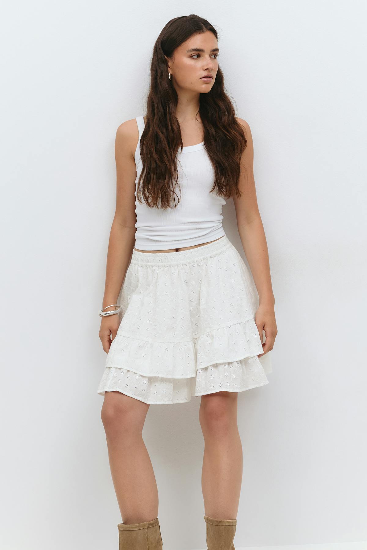Broderie anglaise mini skirt