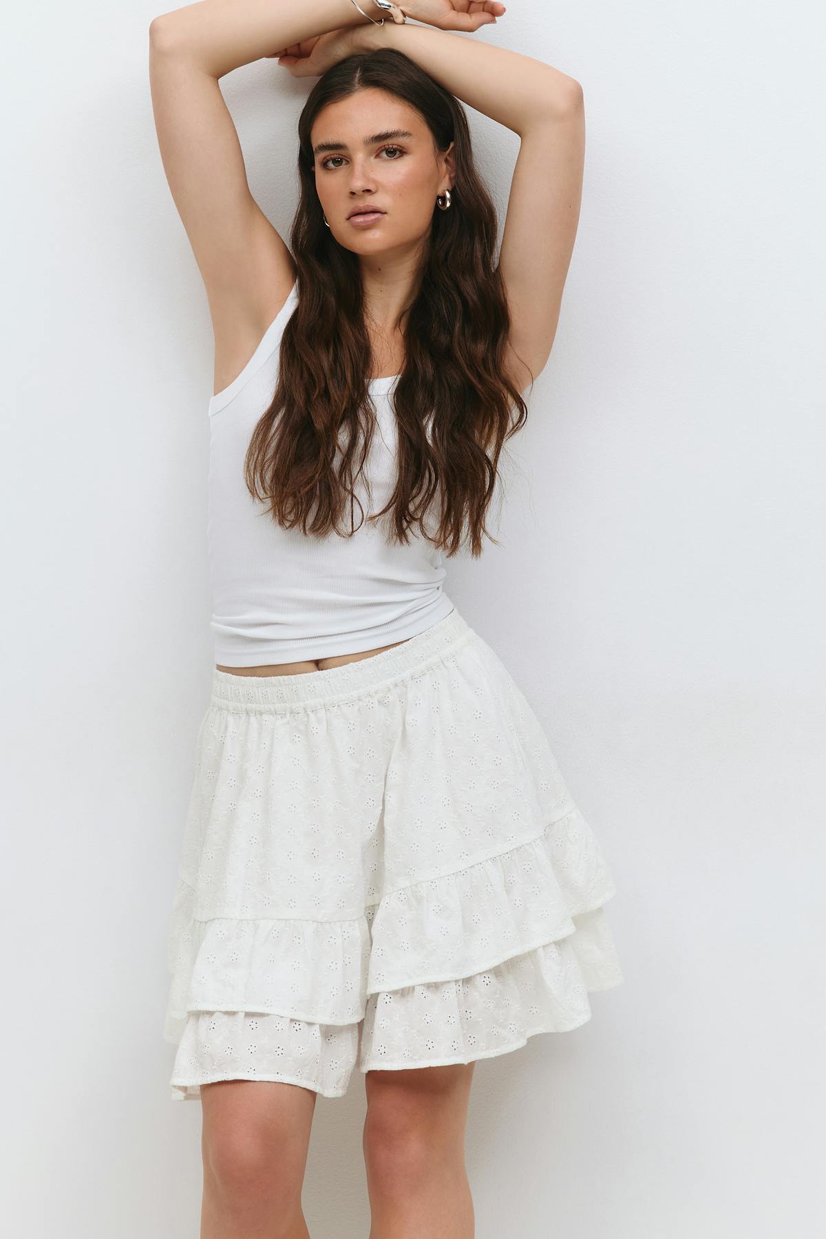 Broderie anglaise mini skirt