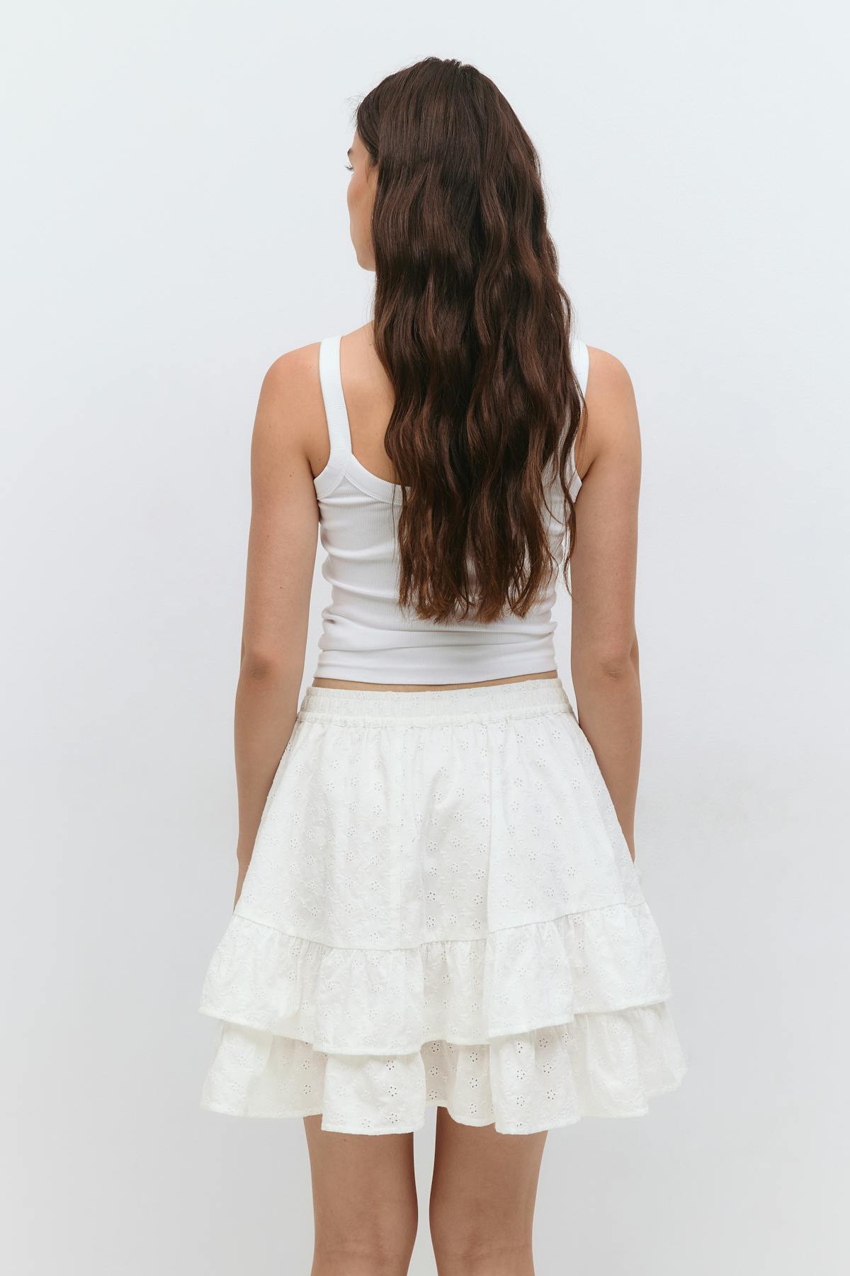 Broderie anglaise mini skirt