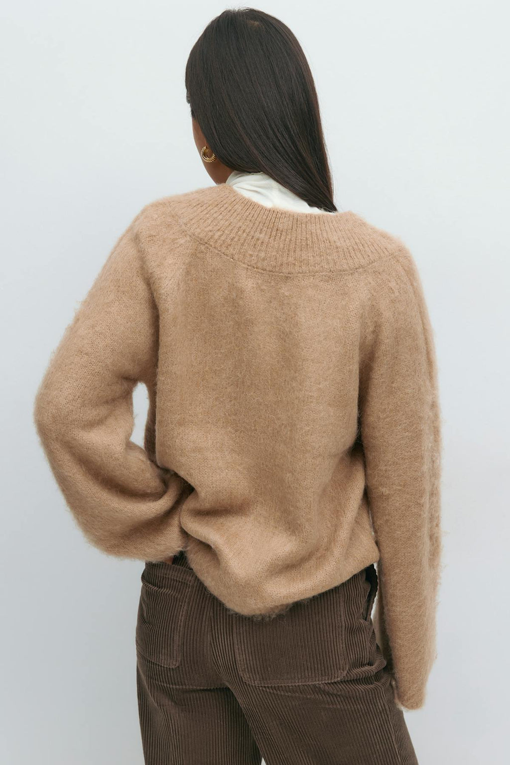 V-neck knitted sweater