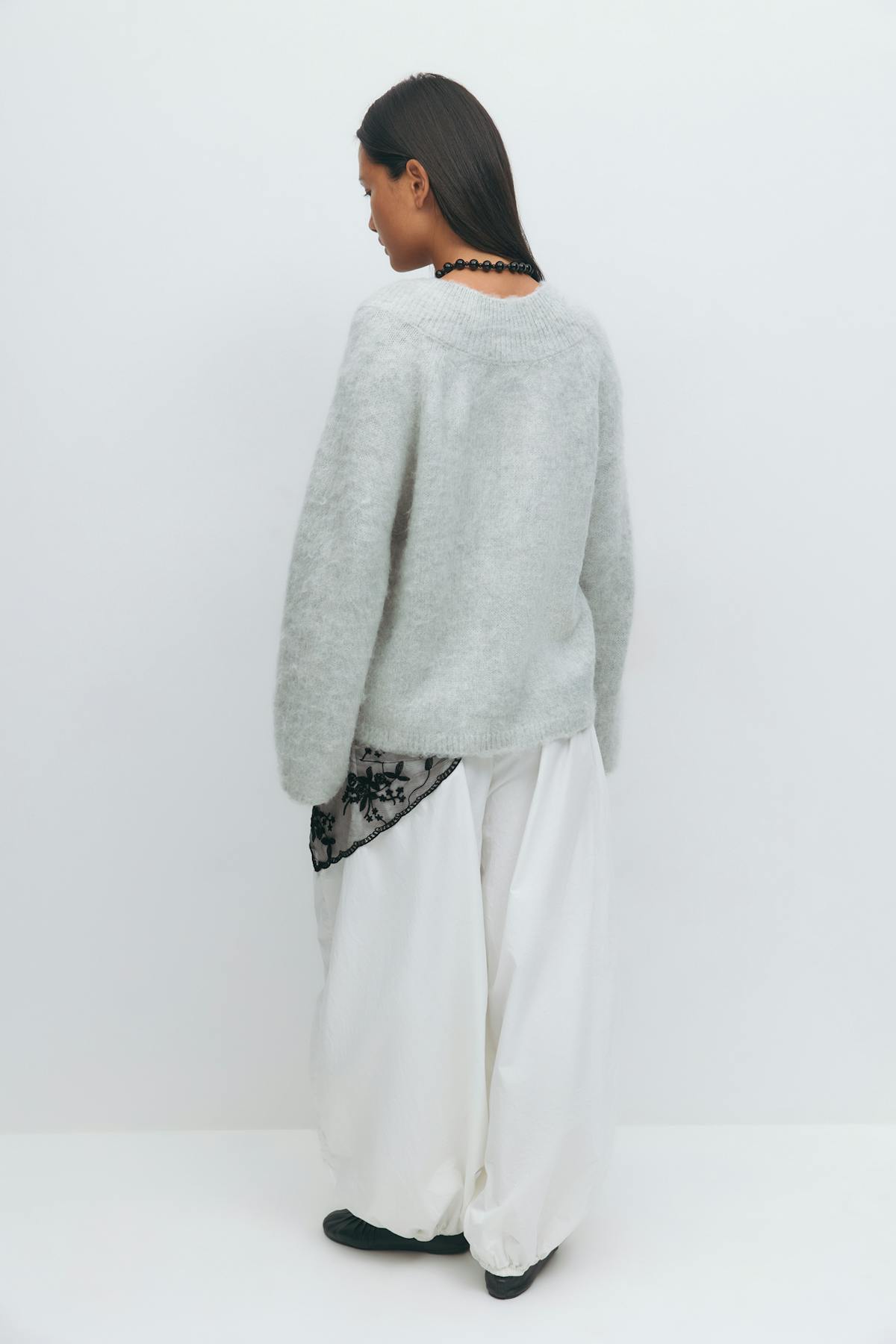 V-neck knitted sweater