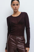 Rhinestone sheer top
