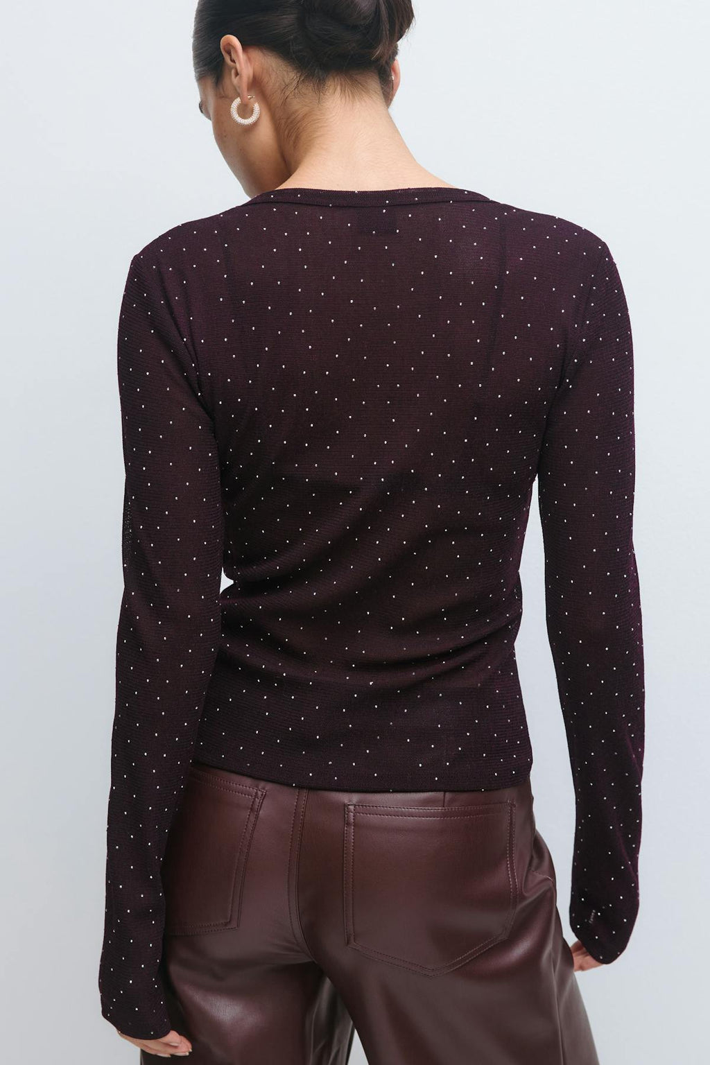 Rhinestone sheer top