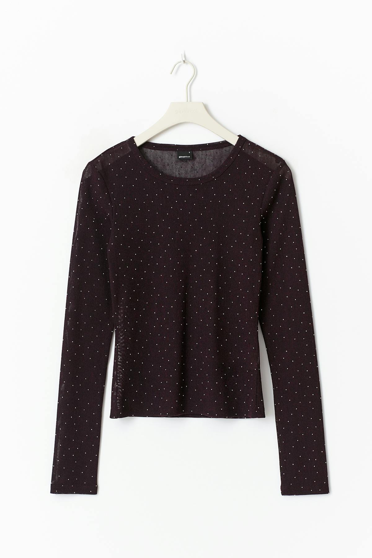 Rhinestone sheer top