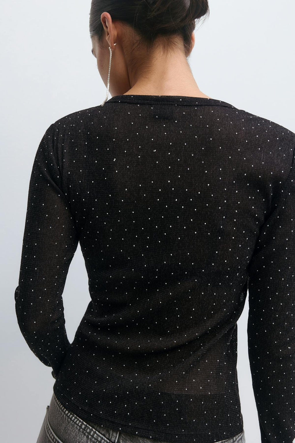 Rhinestone sheer top