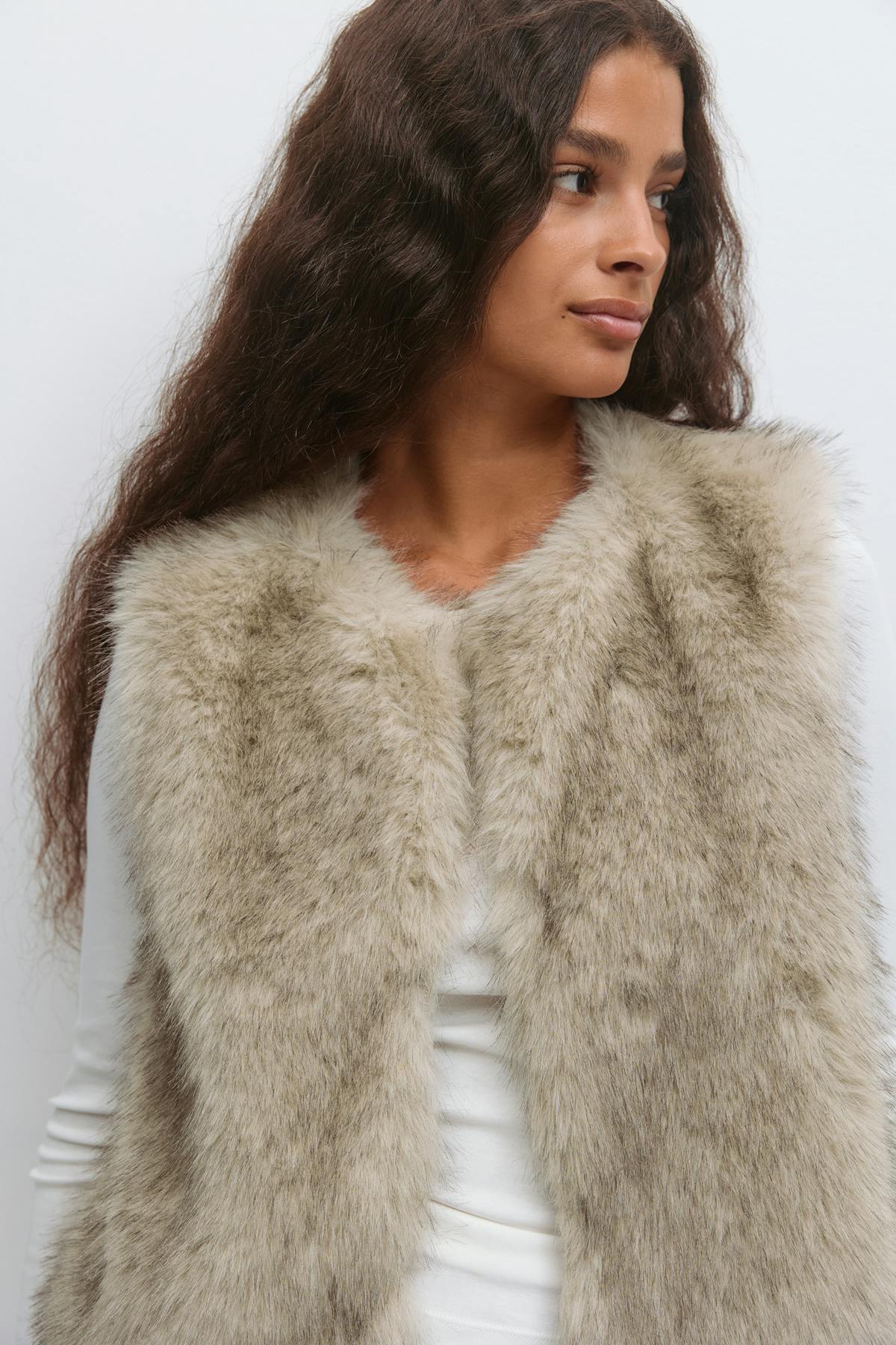 Faux fur vest