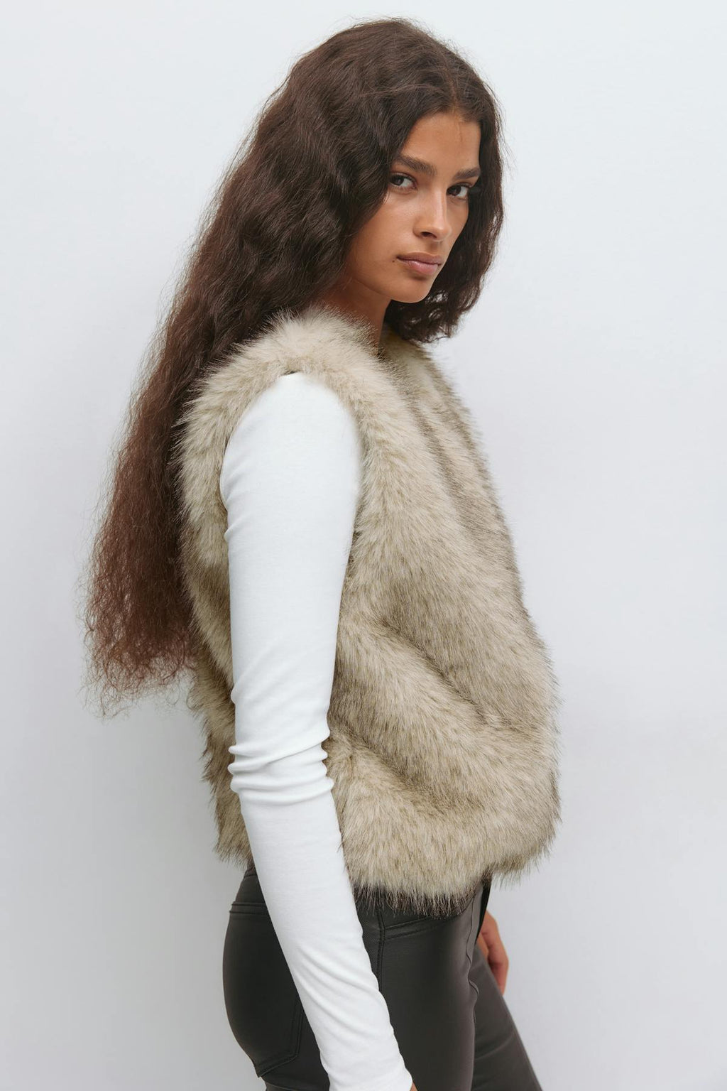 Faux fur vest