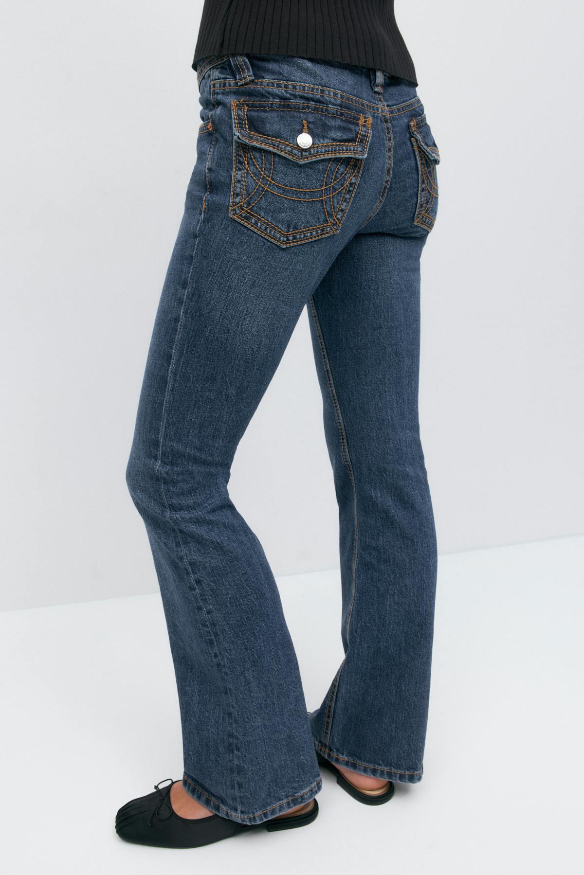 Ultra low flap pocket jeans
