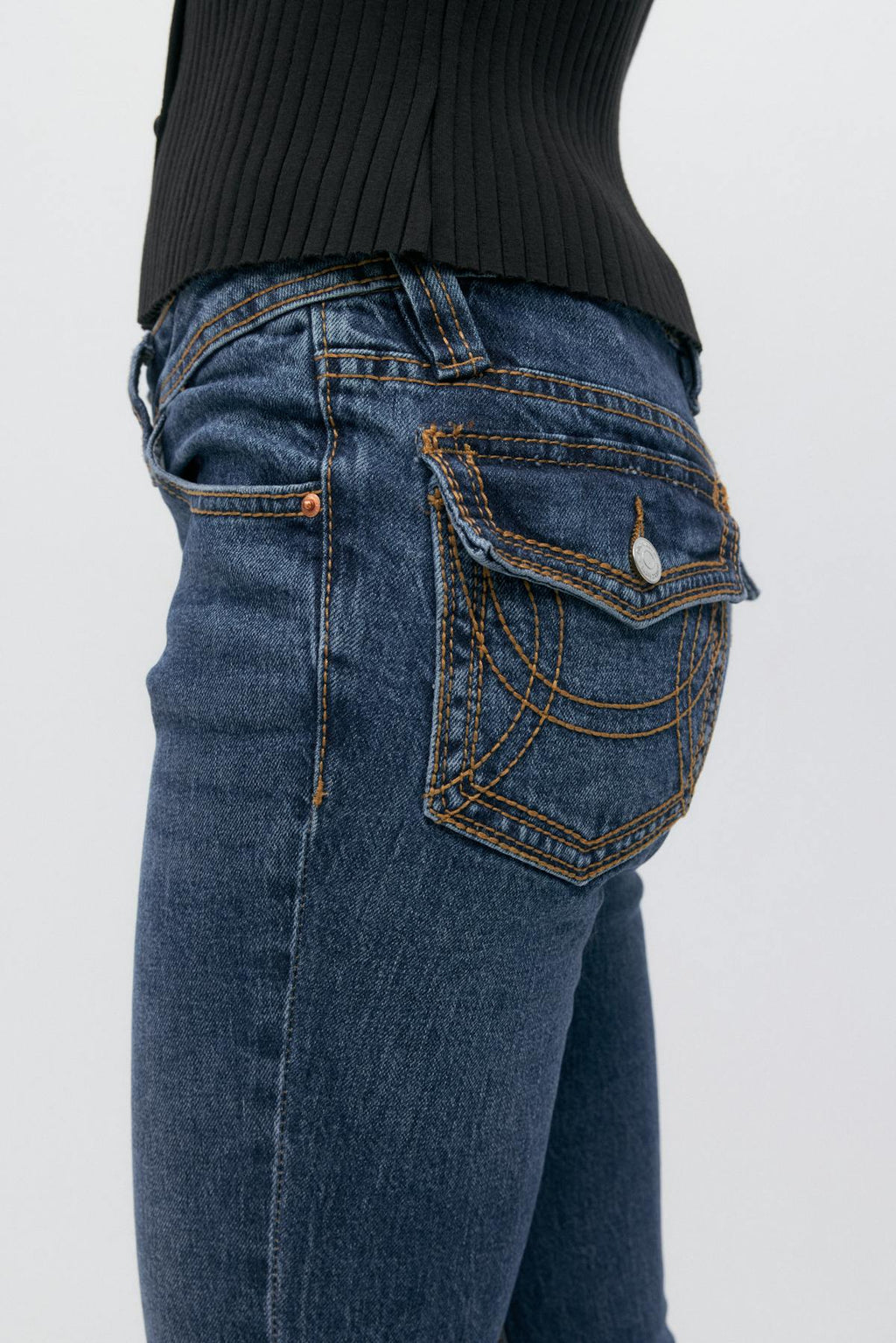 Ultra low flap pocket jeans