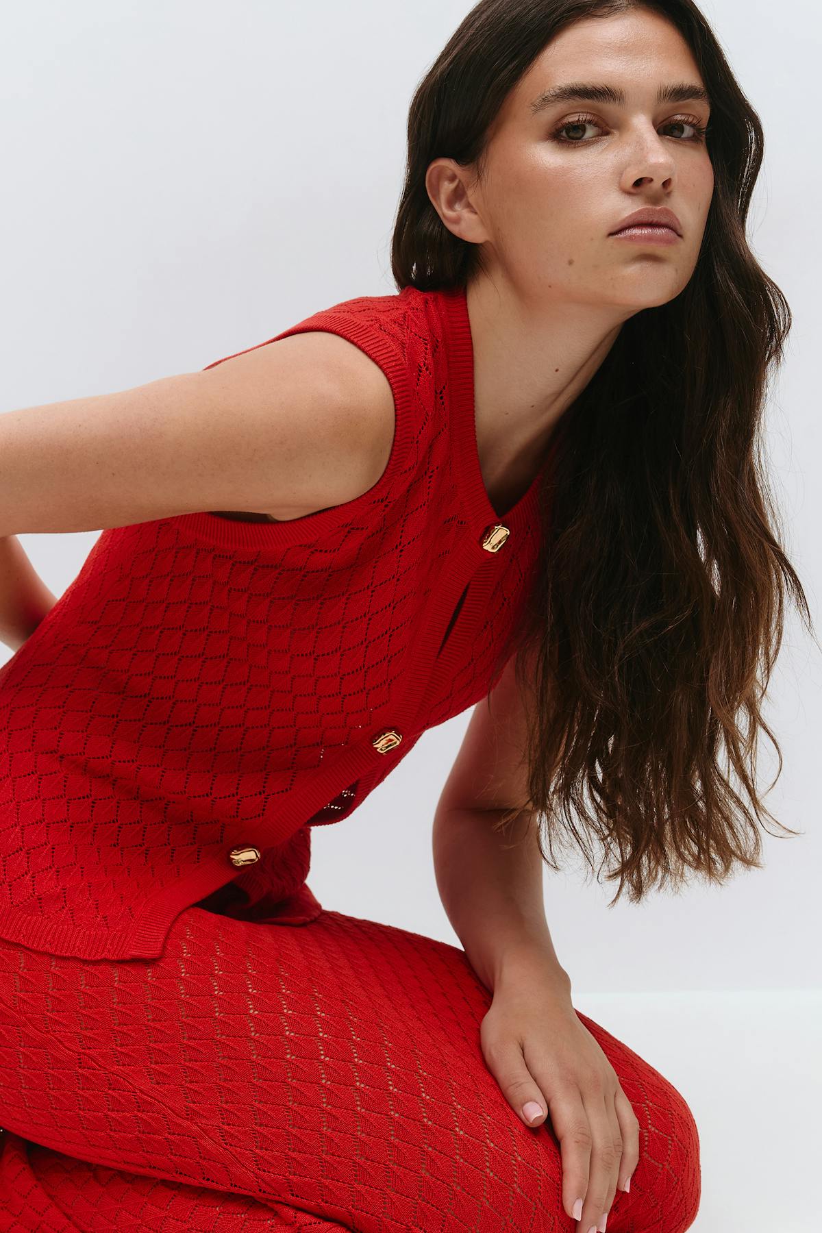 Knitted crochet top