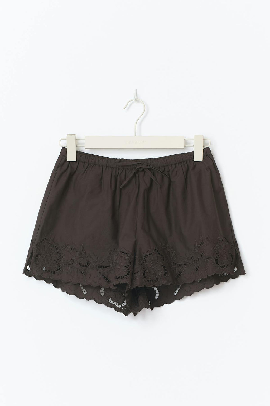Embroidery poplin shorts