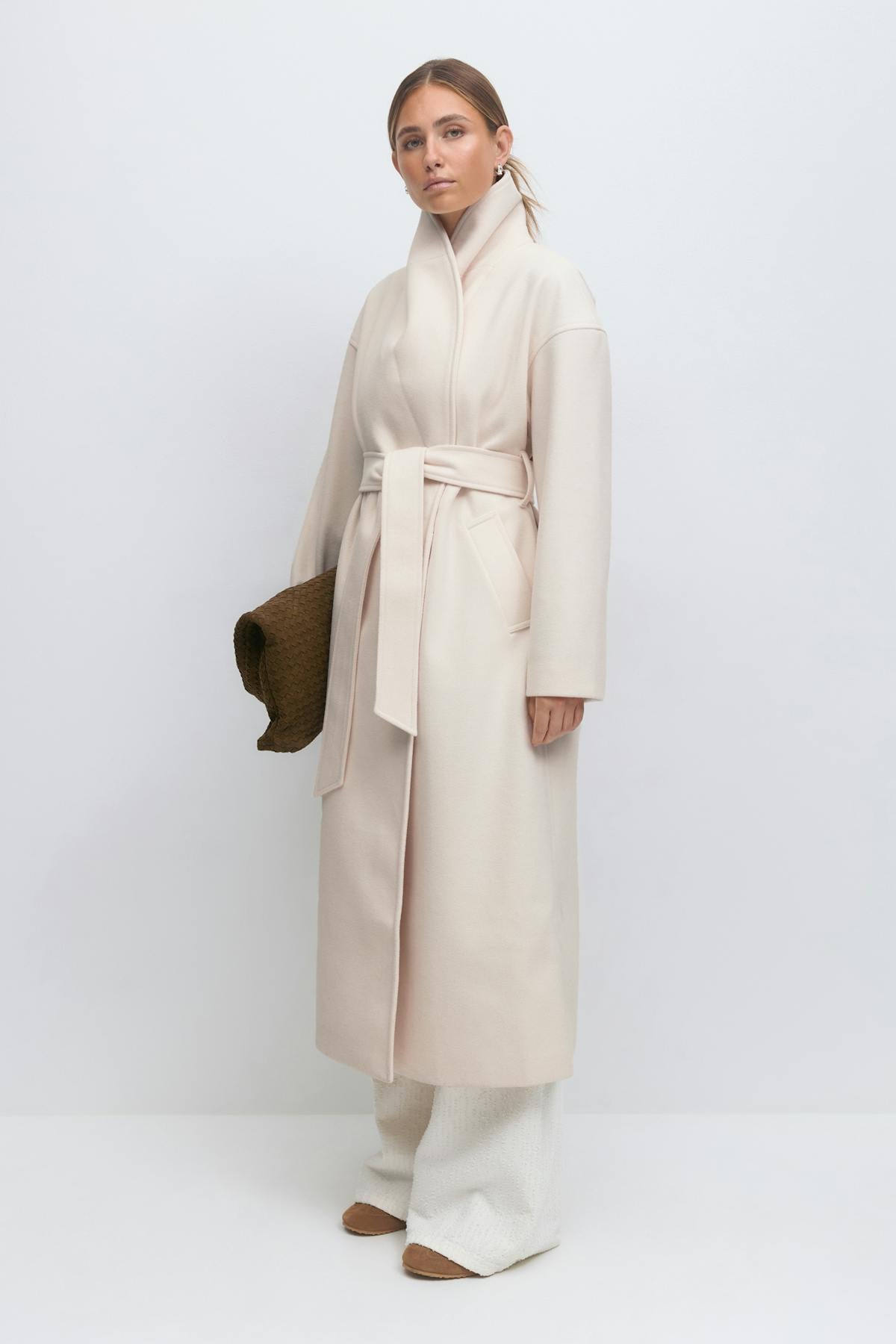 Shawl collar long coat