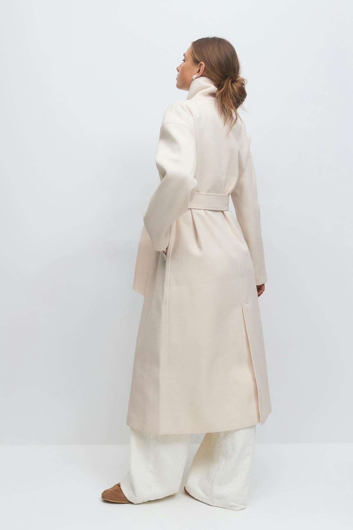 Shawl collar long coat