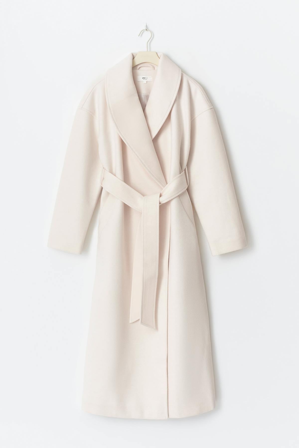 Shawl collar long coat