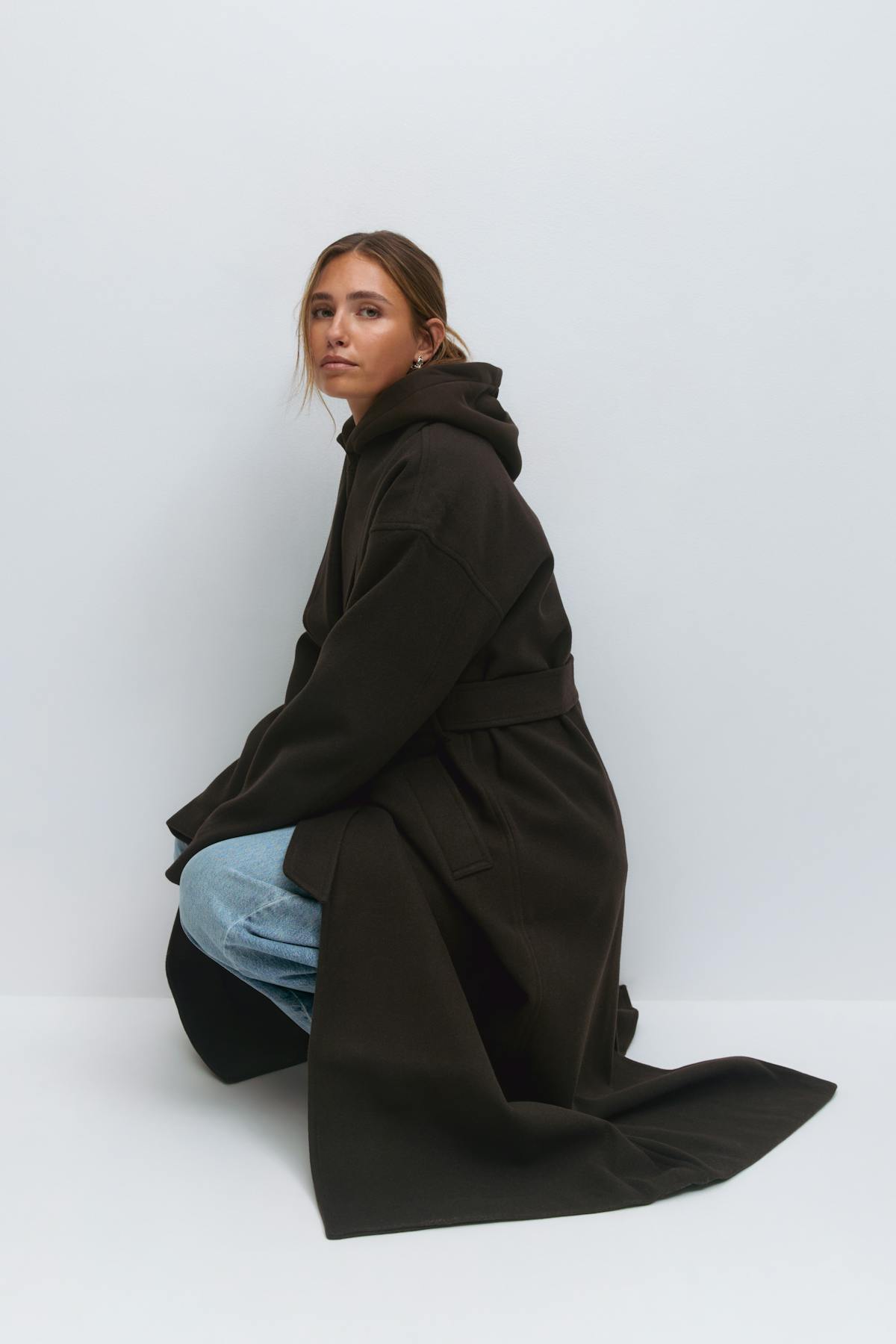 Shawl collar long coat