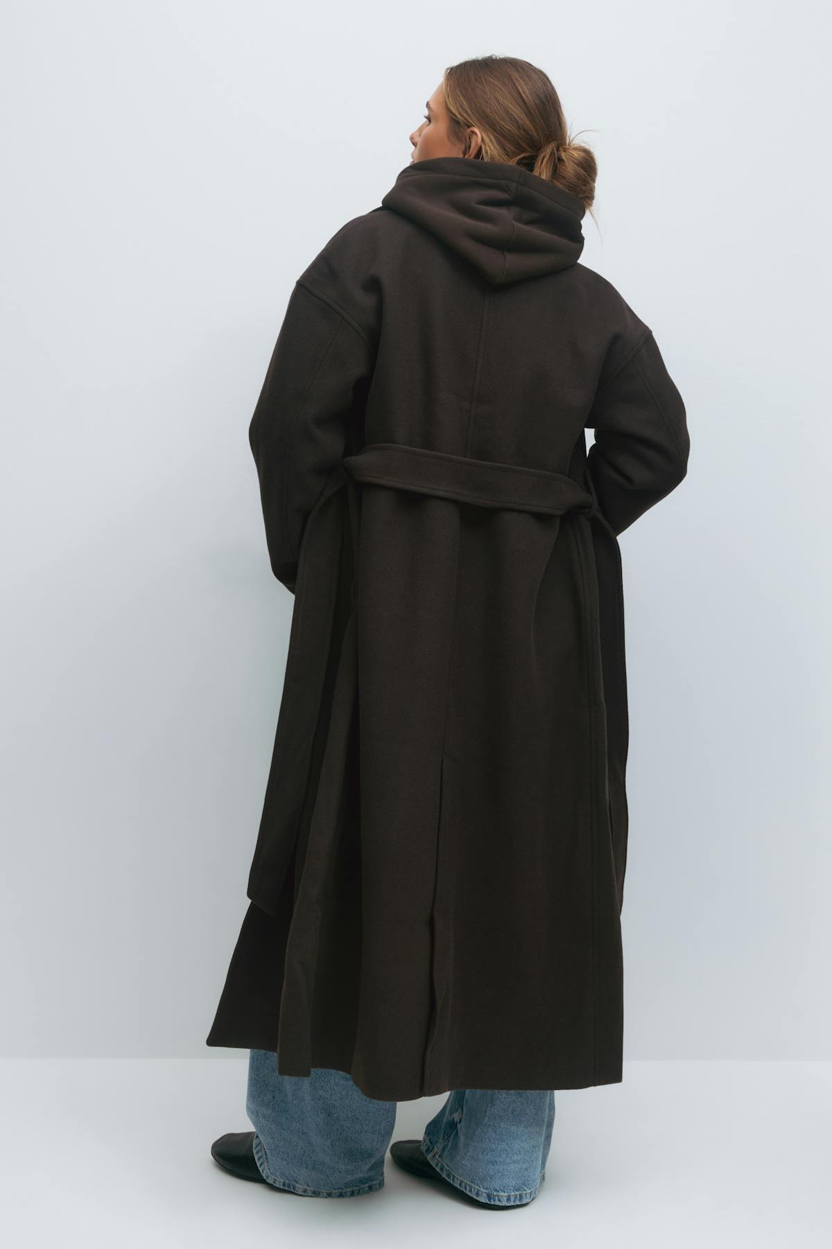 Shawl collar long coat