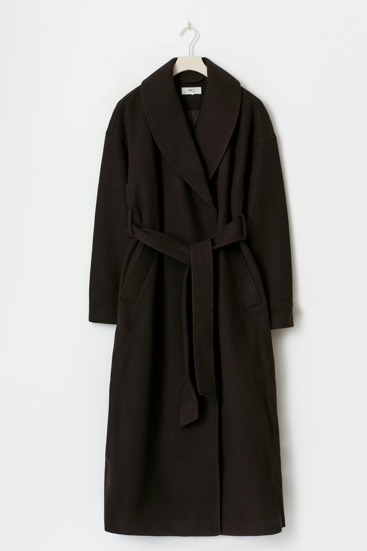 Shawl collar long coat