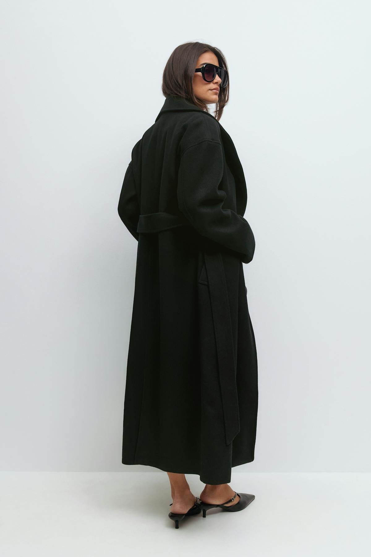 Shawl collar long coat