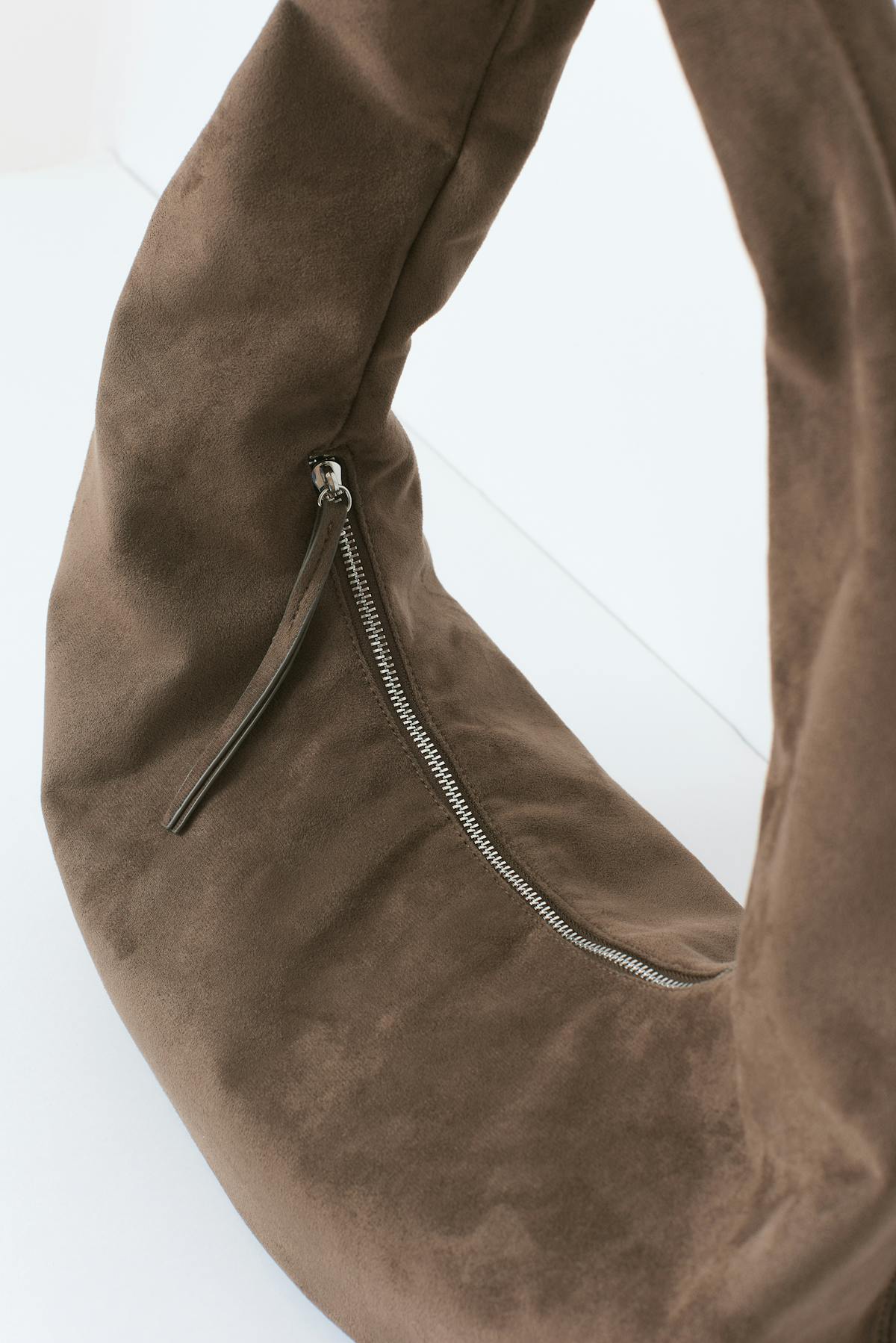 Fake suede circle bag