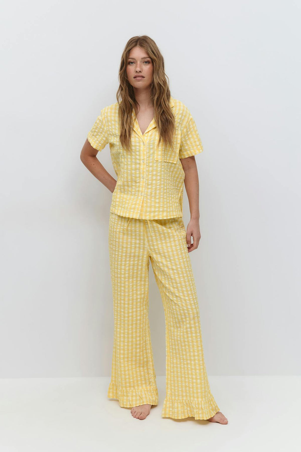Gingham seersucker shirt