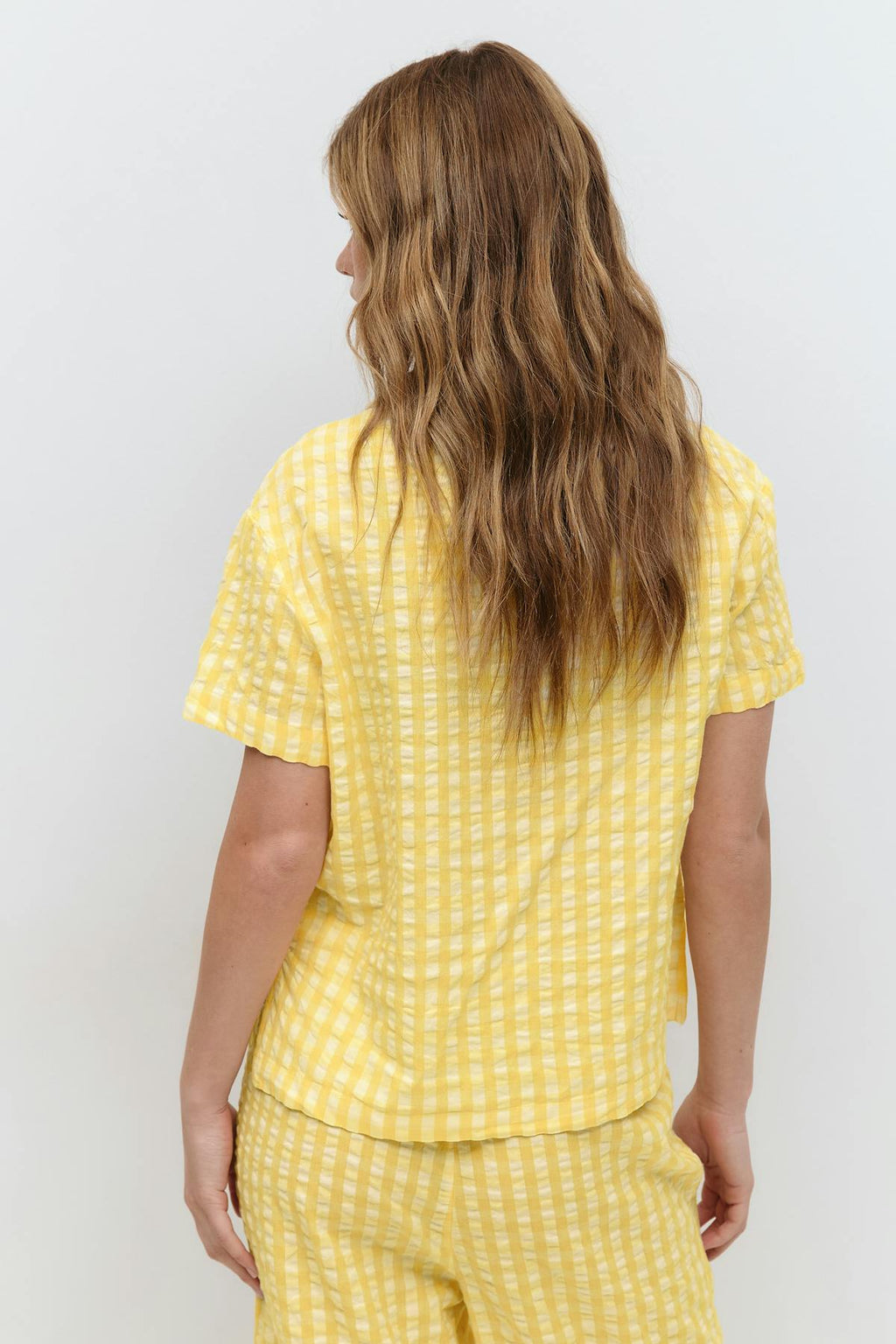 Gingham seersucker shirt