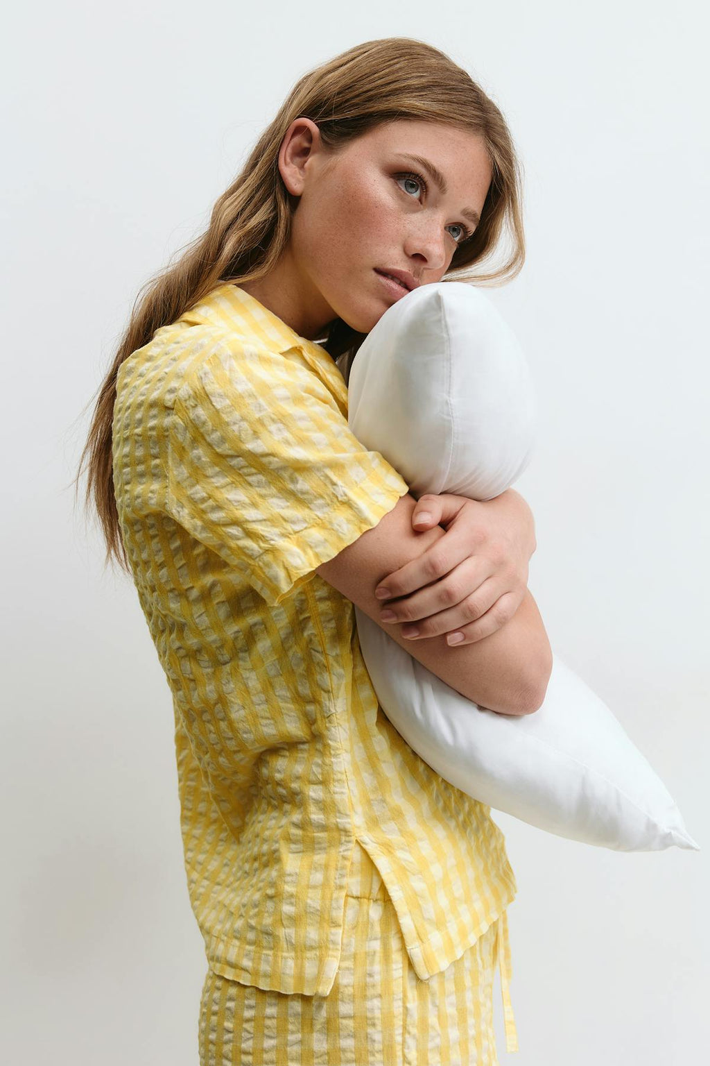 Gingham seersucker shirt