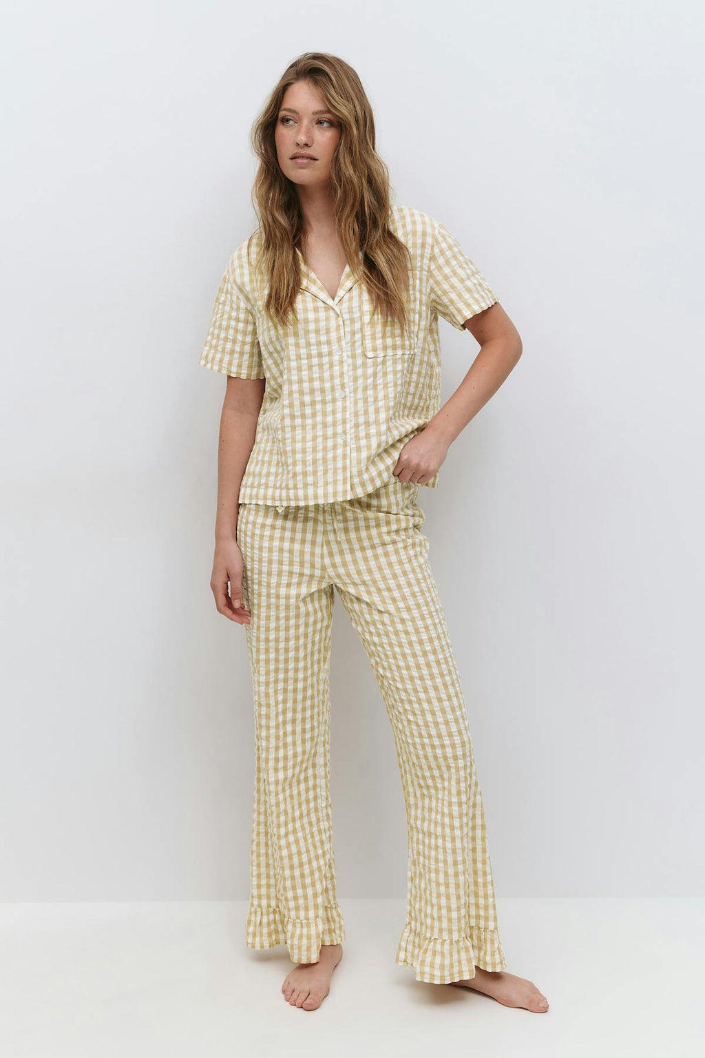 Gingham seersucker shirt