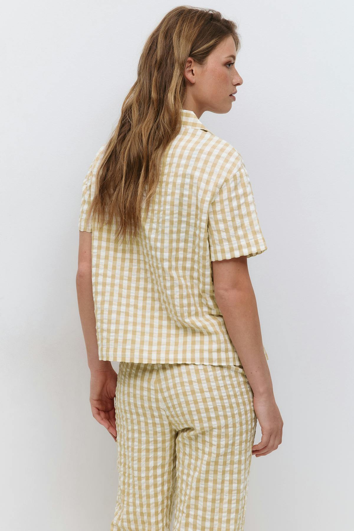 Gingham seersucker shirt