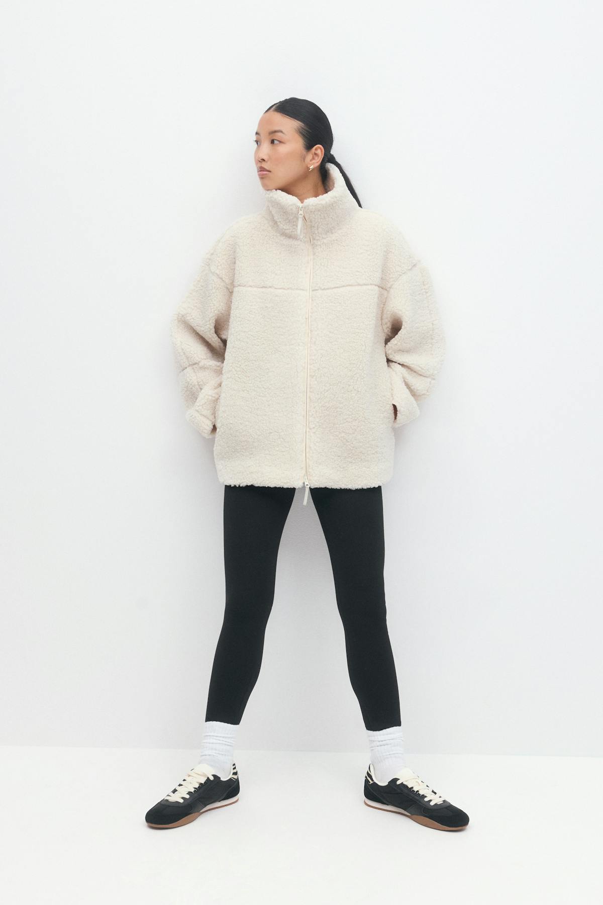 Pile zip jacket