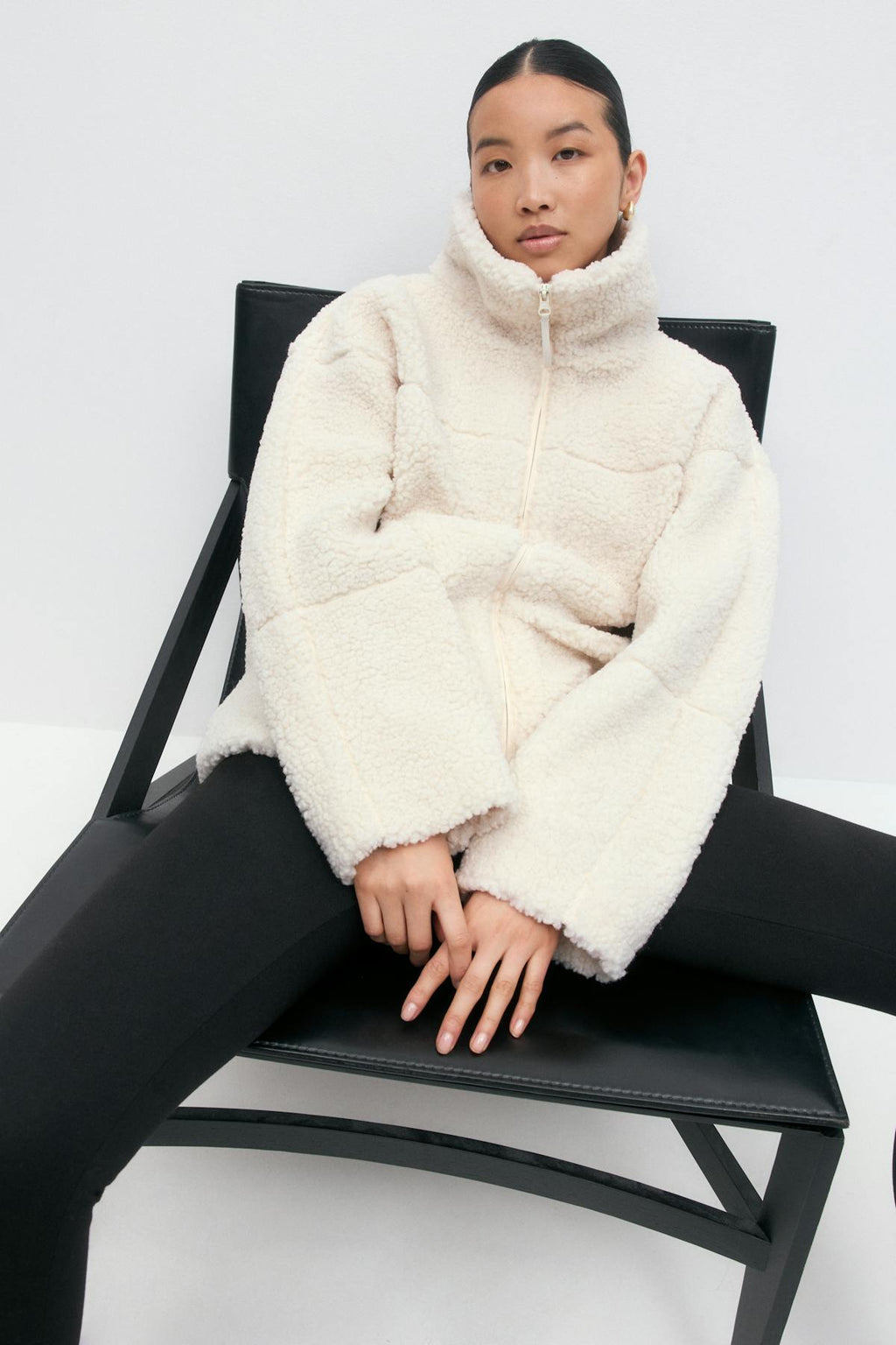 Pile zip jacket