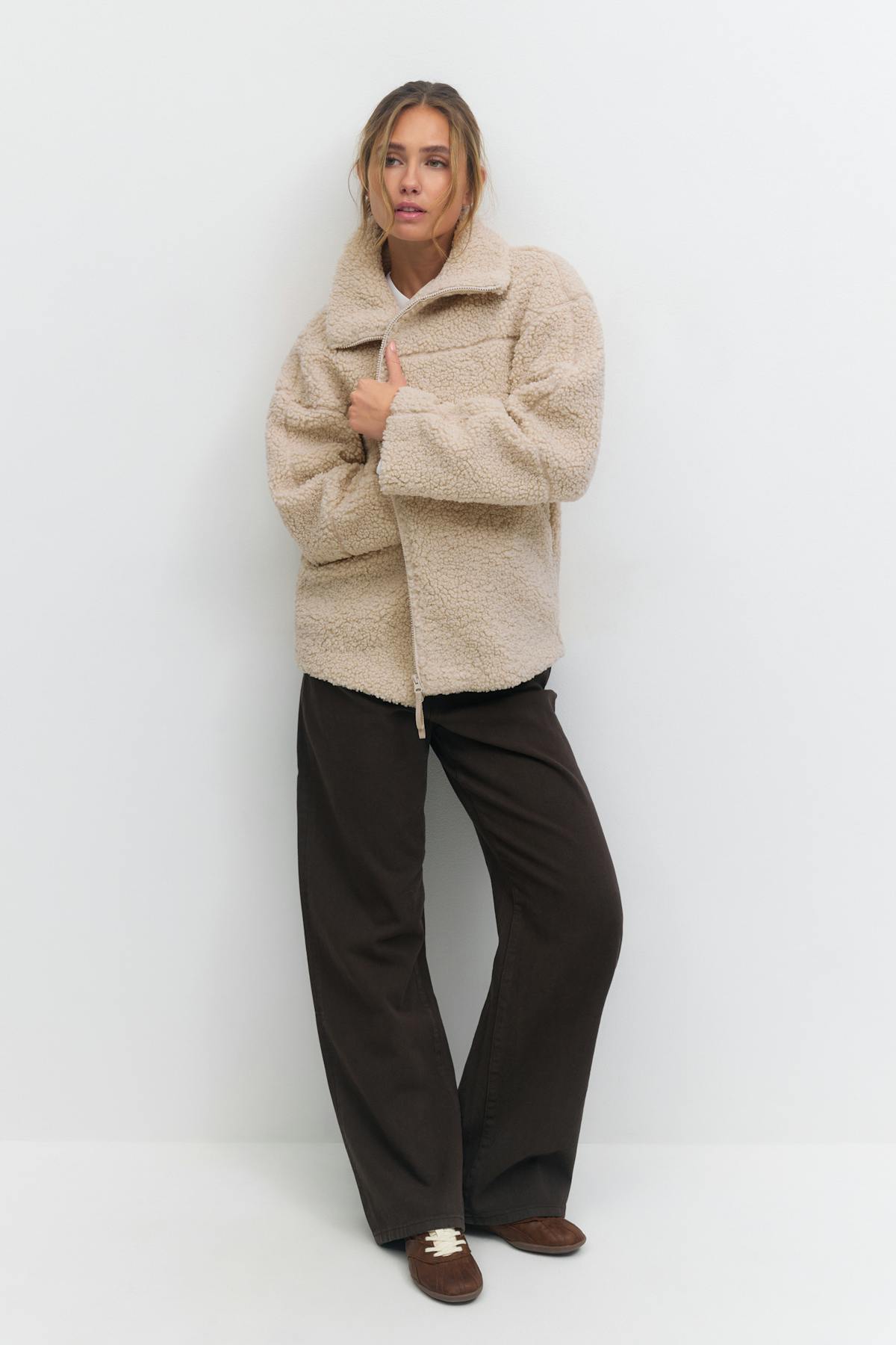 Pile zip jacket