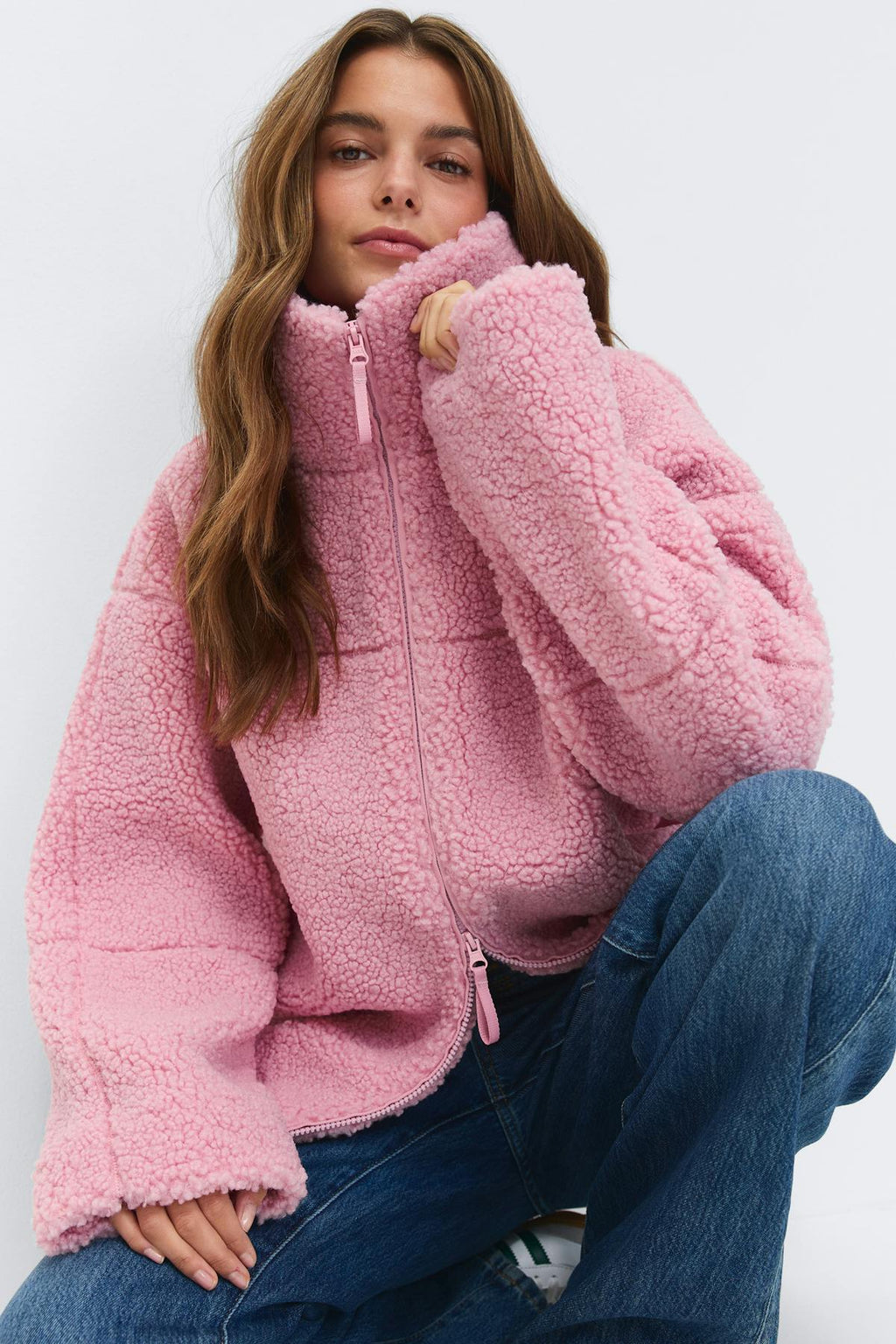 Pile zip jacket