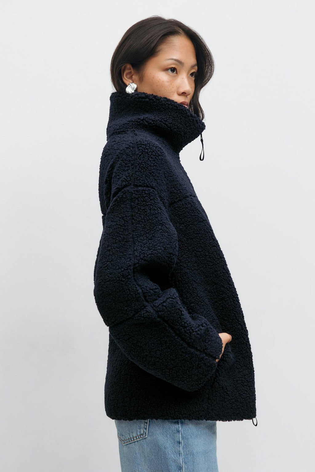 Pile zip jacket