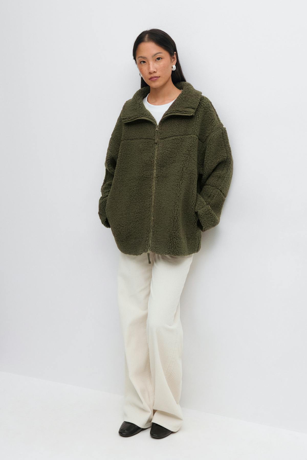 Pile zip jacket