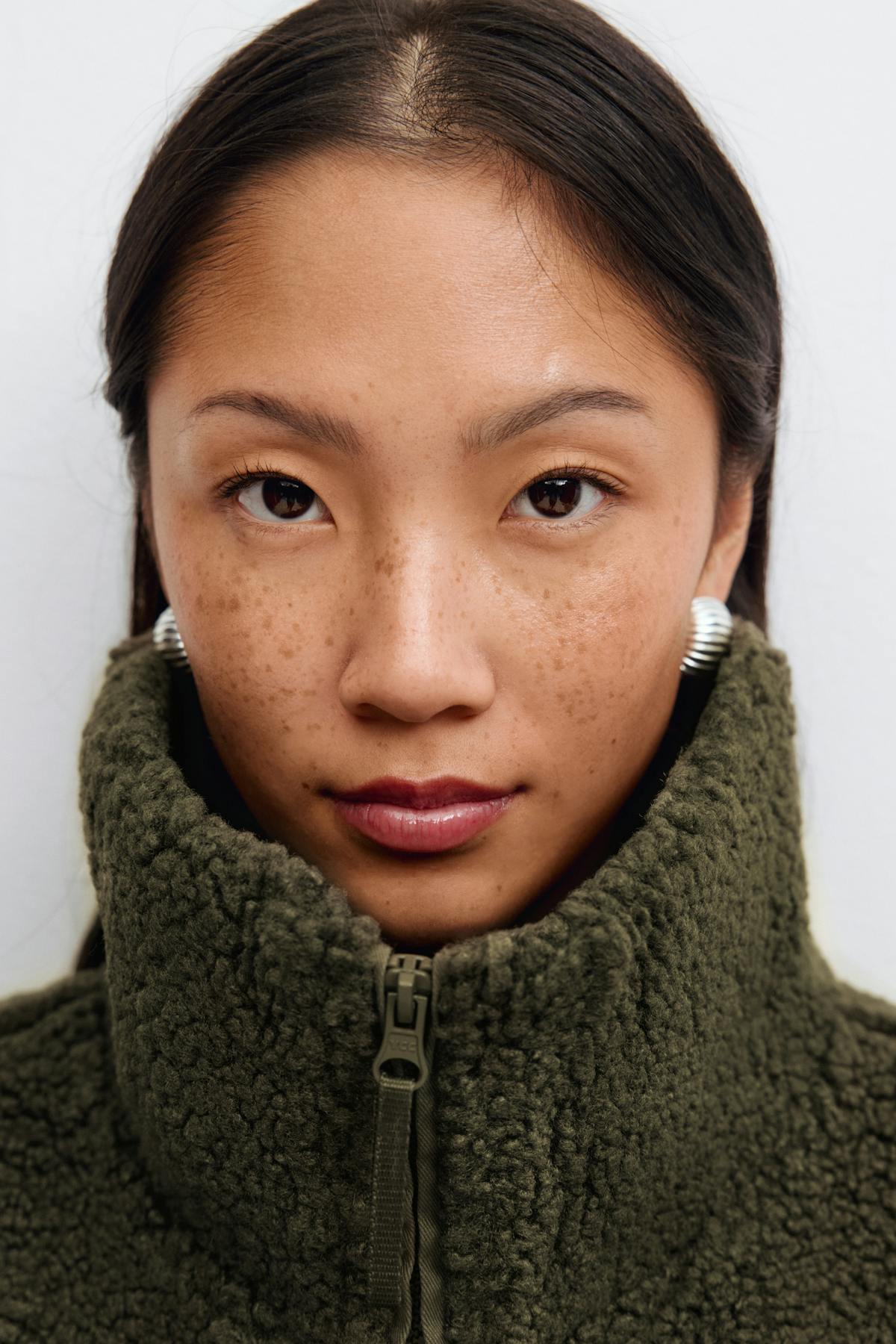 Pile zip jacket