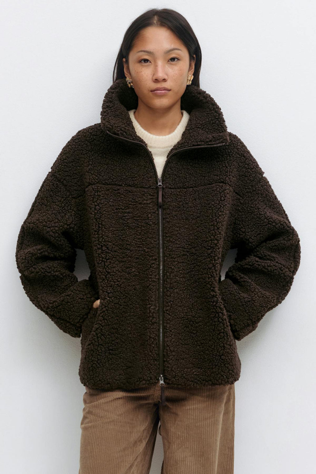 Pile zip jacket