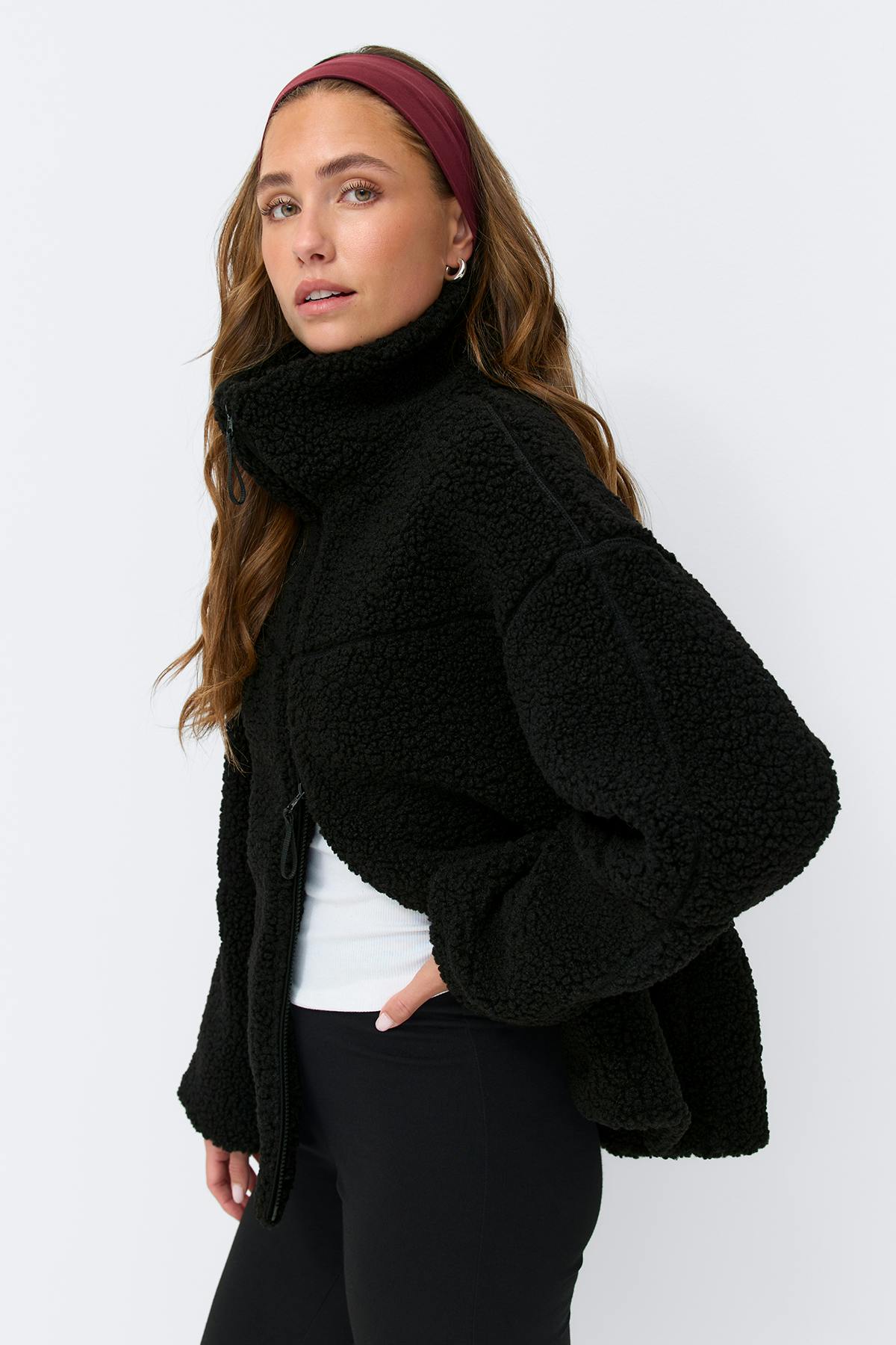 Pile zip jacket