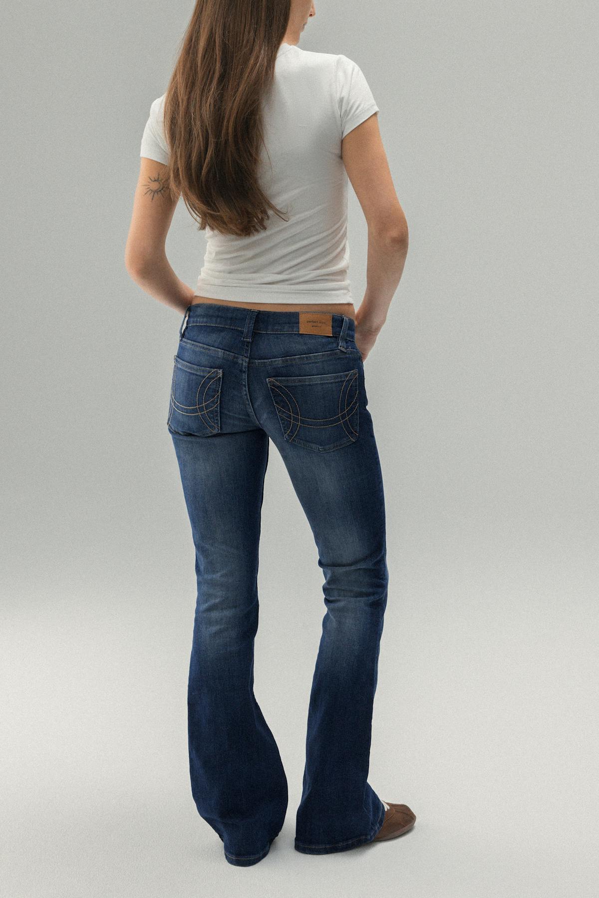 Ultra low bootcut jeans