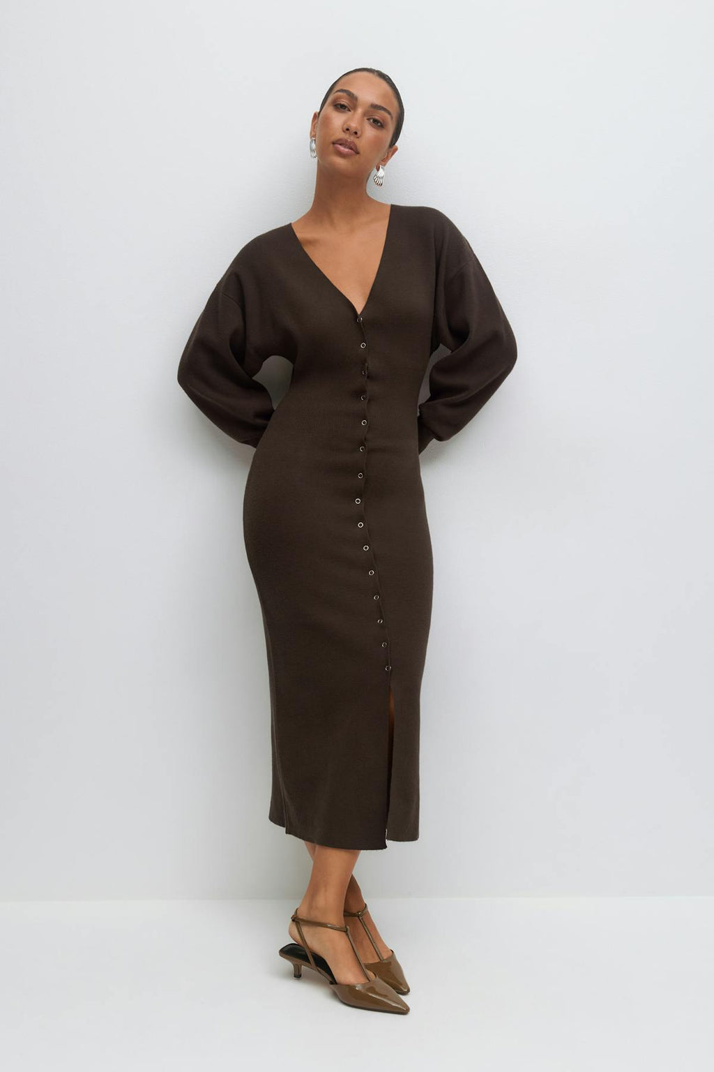 Knitted button down dress